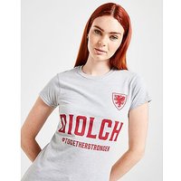 Official Team Wales Diolch T-Shirt - Grey - Womens